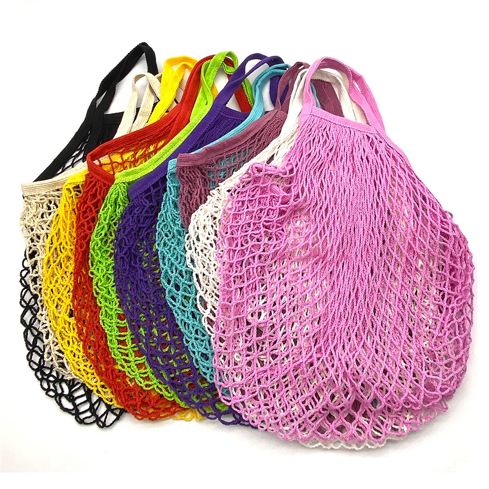 Reusable Foldable Cotton Mesh Shopping Bag - Earthly Boutique