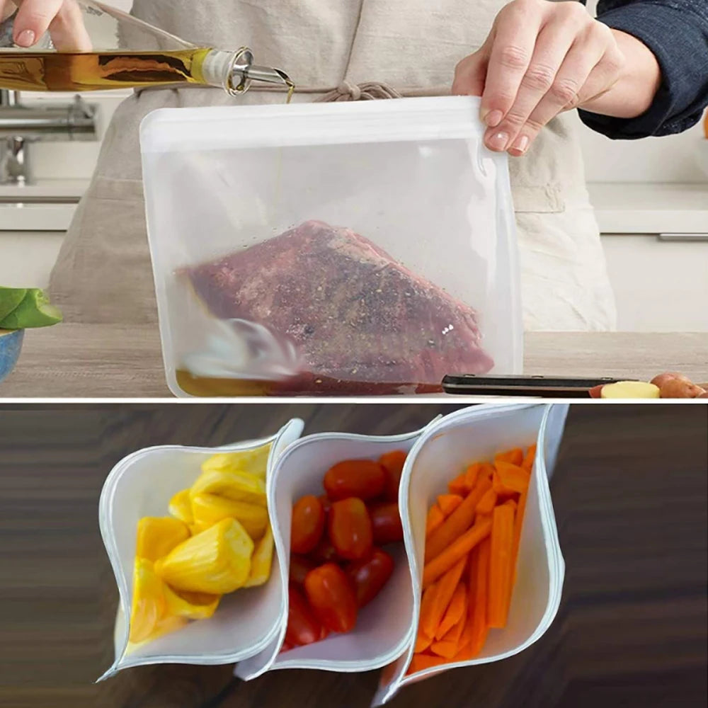 Reusable Leakproof Silicone Food Storage Bags - Earthly Boutique